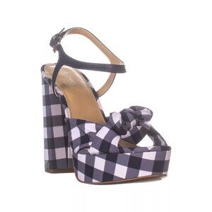 Michael Kors Pippa Platform Front Bow Block Heel Sandals, Admiral/Optic White 8